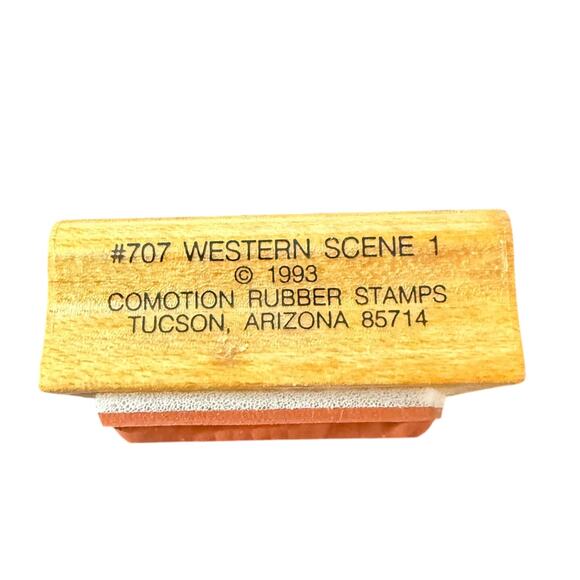 Comotion Fine Rubber Stamps 1993 Western Scene 1 #707 Rubber Stamp - Picture 3 of 4